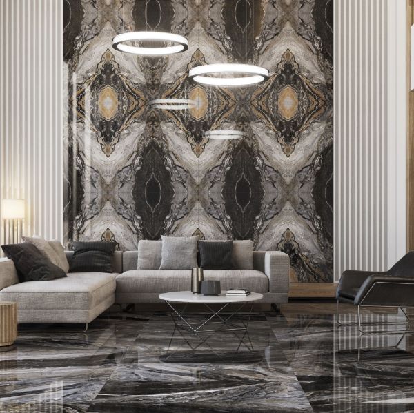 Picture of Orebro Black Polished Bookmatch (A) 60x120 cm